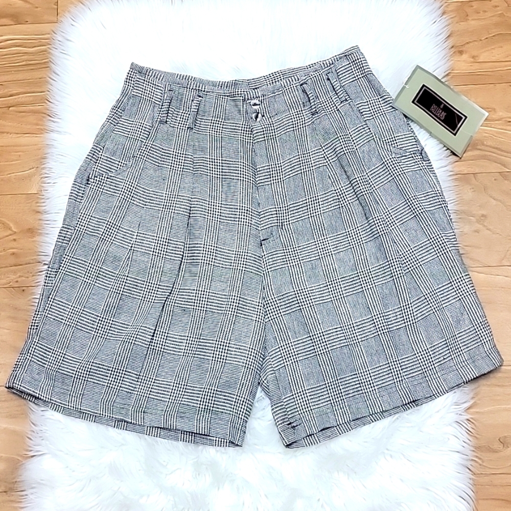 Vintage | Bill Blass | Plaid High Rise Belted Bermuda Shorts - Picture 9 of 15